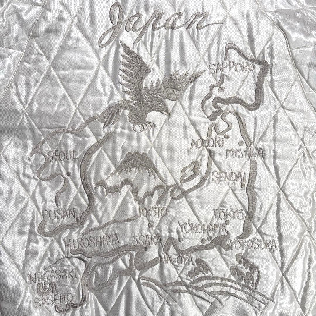 ✨美品・希少・別珍✨テーラー東洋　スカジャン　リバーシブル　サテンキルト　紺×銀