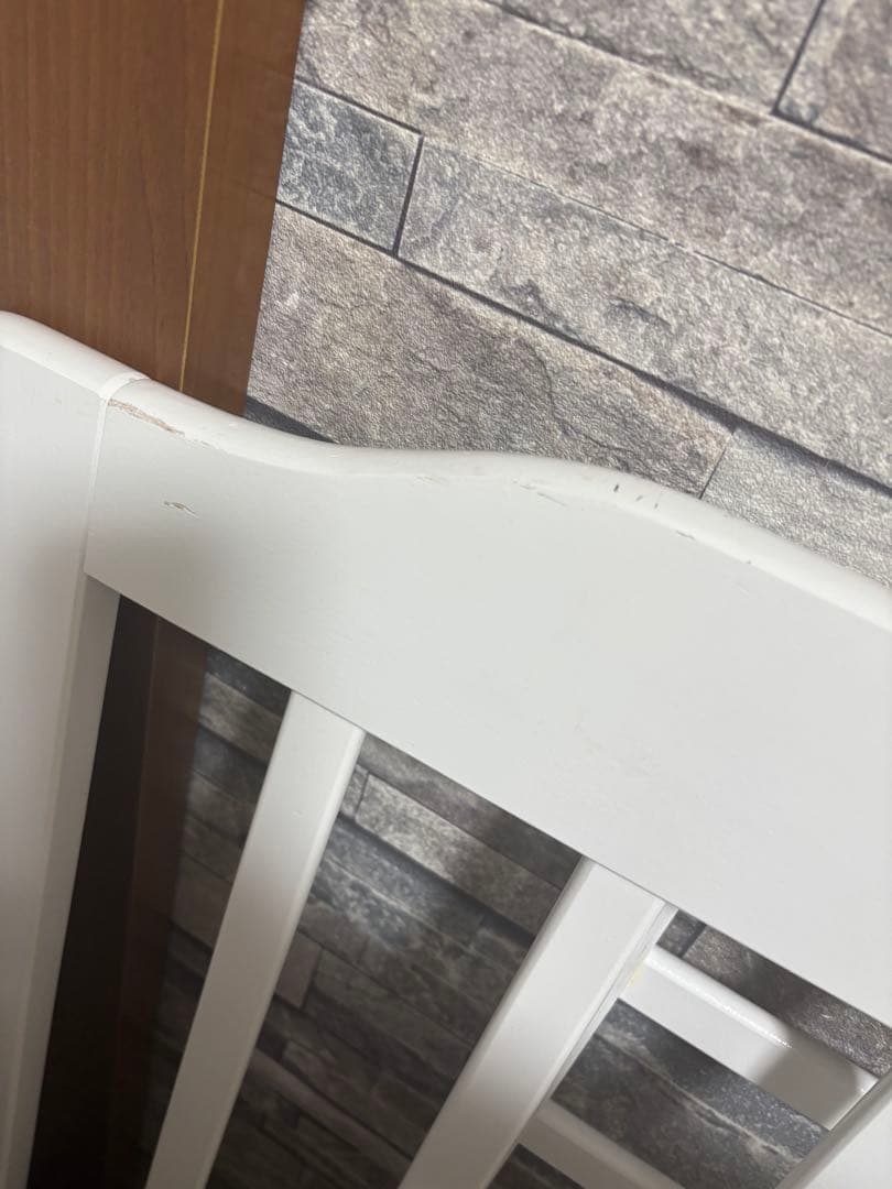 木製ベビーベッド ホワイト サイドレール付き