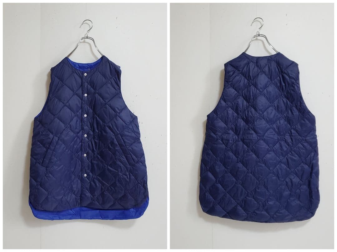 ひなたです✨ ナチュラルランドリー リバーシブルミドルダウンベスト