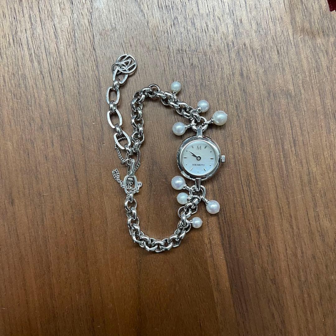 MIKIMOTO シルバー ブレスレット型時計
