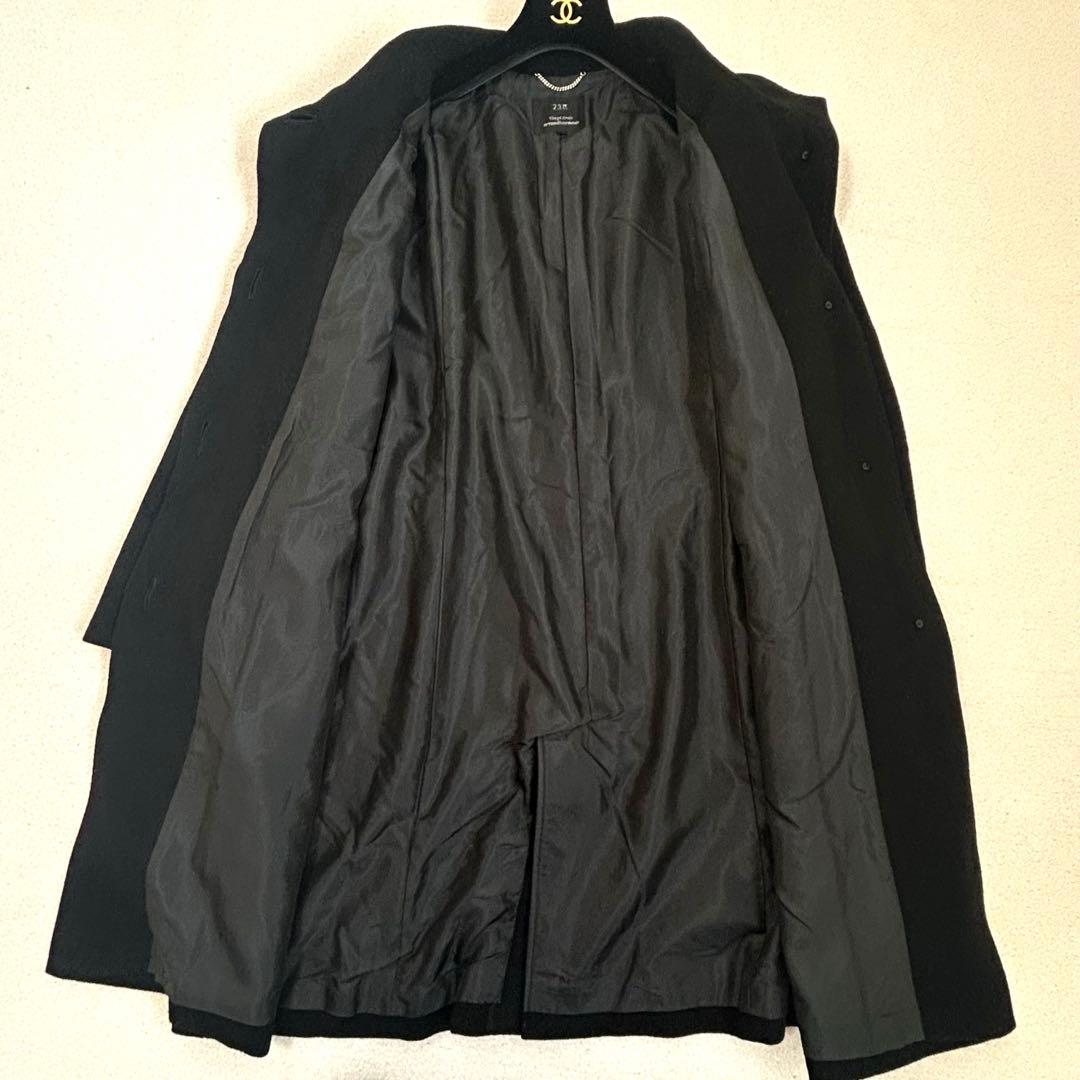 希少2XL✨️23区 カシミヤ100%ビーバーチェスターコート 女優襟 ベルト有