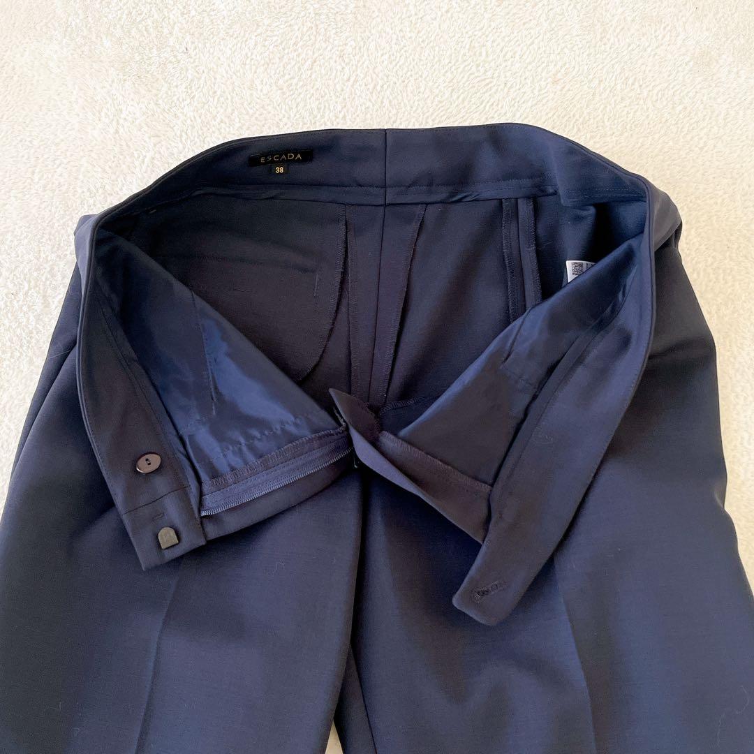 極美品★ESCADA★ジャケット×パンツセットアップ スーツ ネイビーサイズ40
