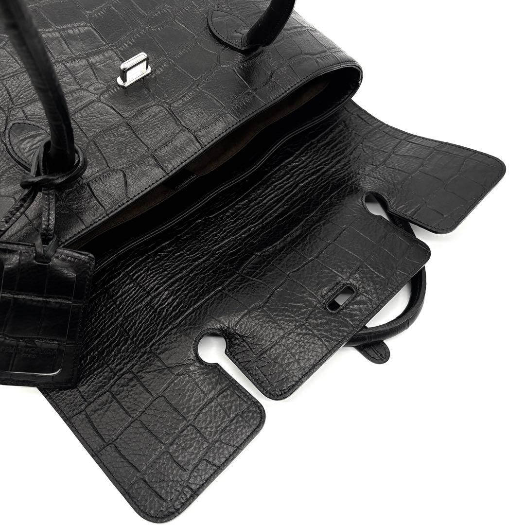 未使用級 ペッレモルビダ メイデンボヤージュ トートバッグ レザー フラップ 黒