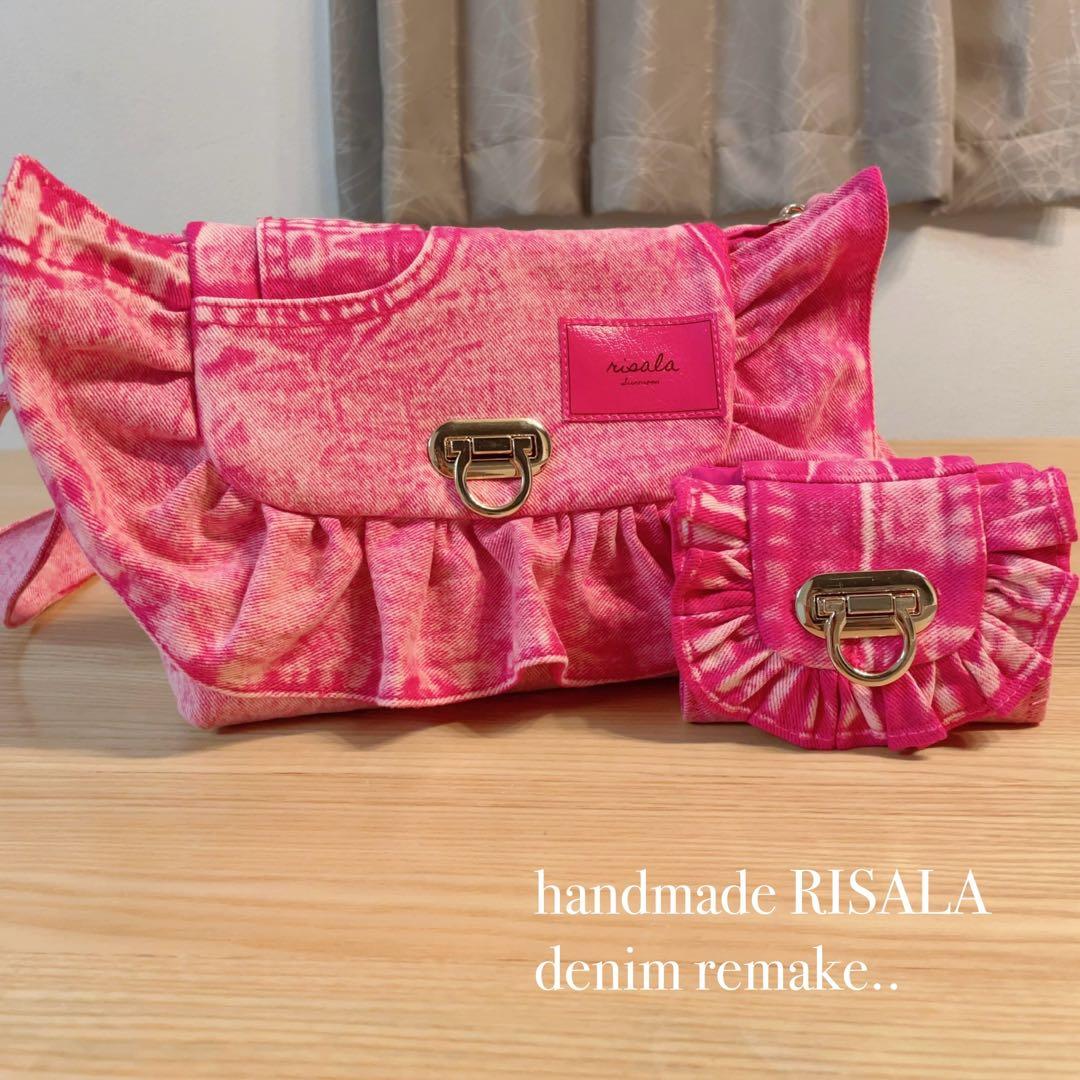 デニム リメイク ピンク セット