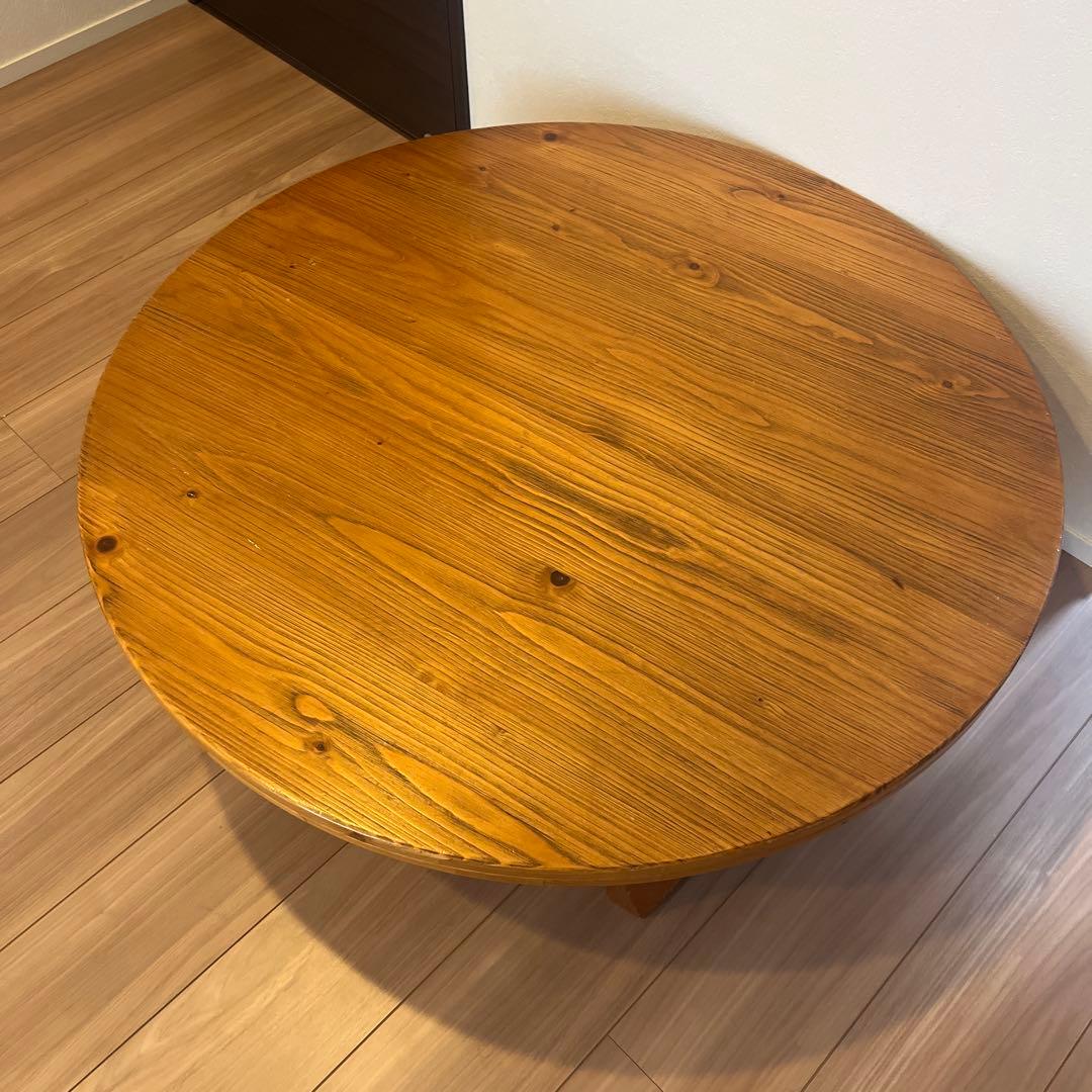 カイム　折りたたみ円形座卓ちゃぶ台　φ90cm、高さ30cm