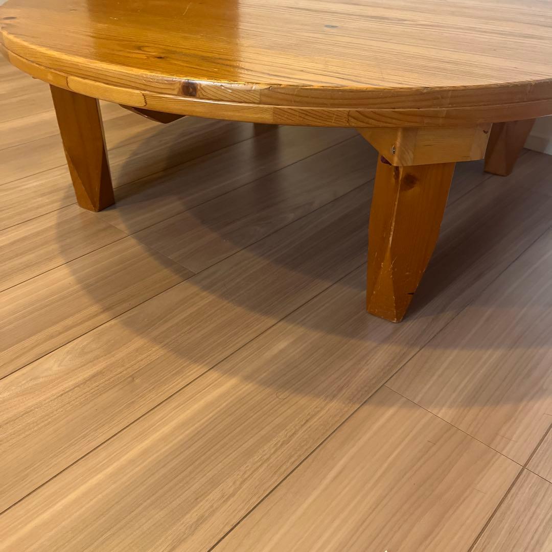 カイム　折りたたみ円形座卓ちゃぶ台　φ90cm、高さ30cm