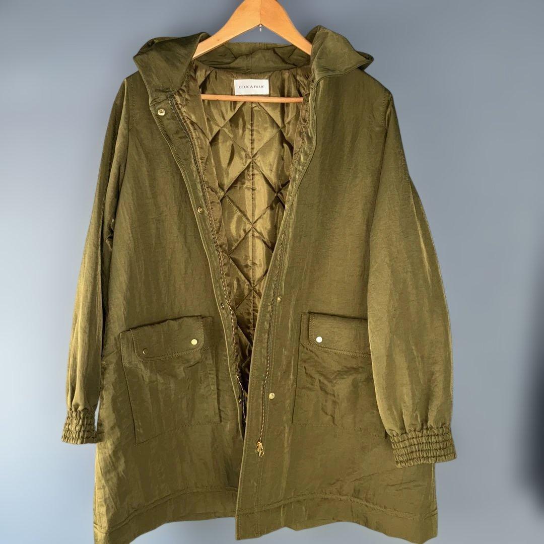 レディース　パーカーモッズコート　セシカブルー