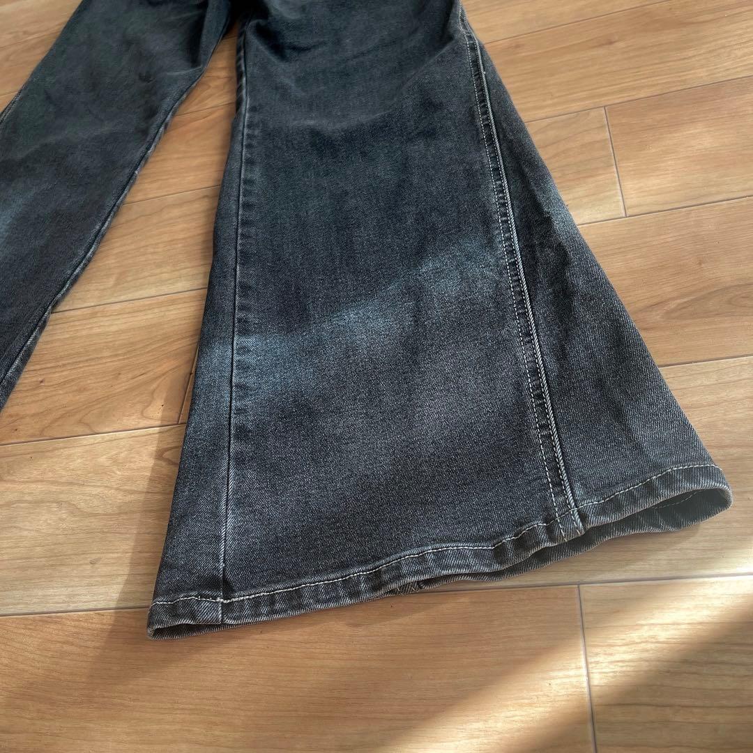 【美品】snidel スナイデル　ストレッチフレアデニムパンツ　ブラック　00