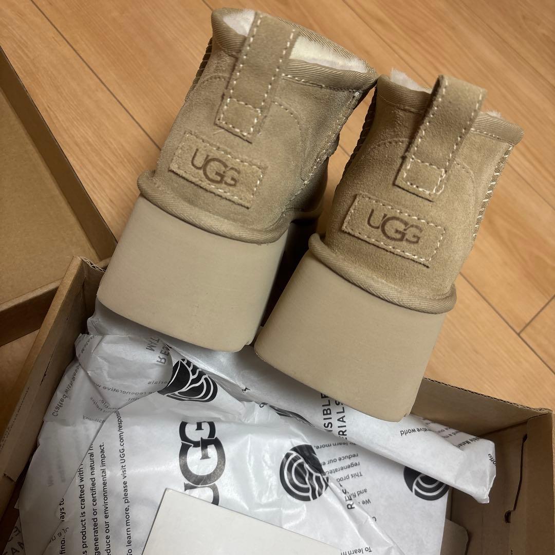 週末限定値下げUGG MUSTARD_SEED 23cm厚底7cmムートンブーツ