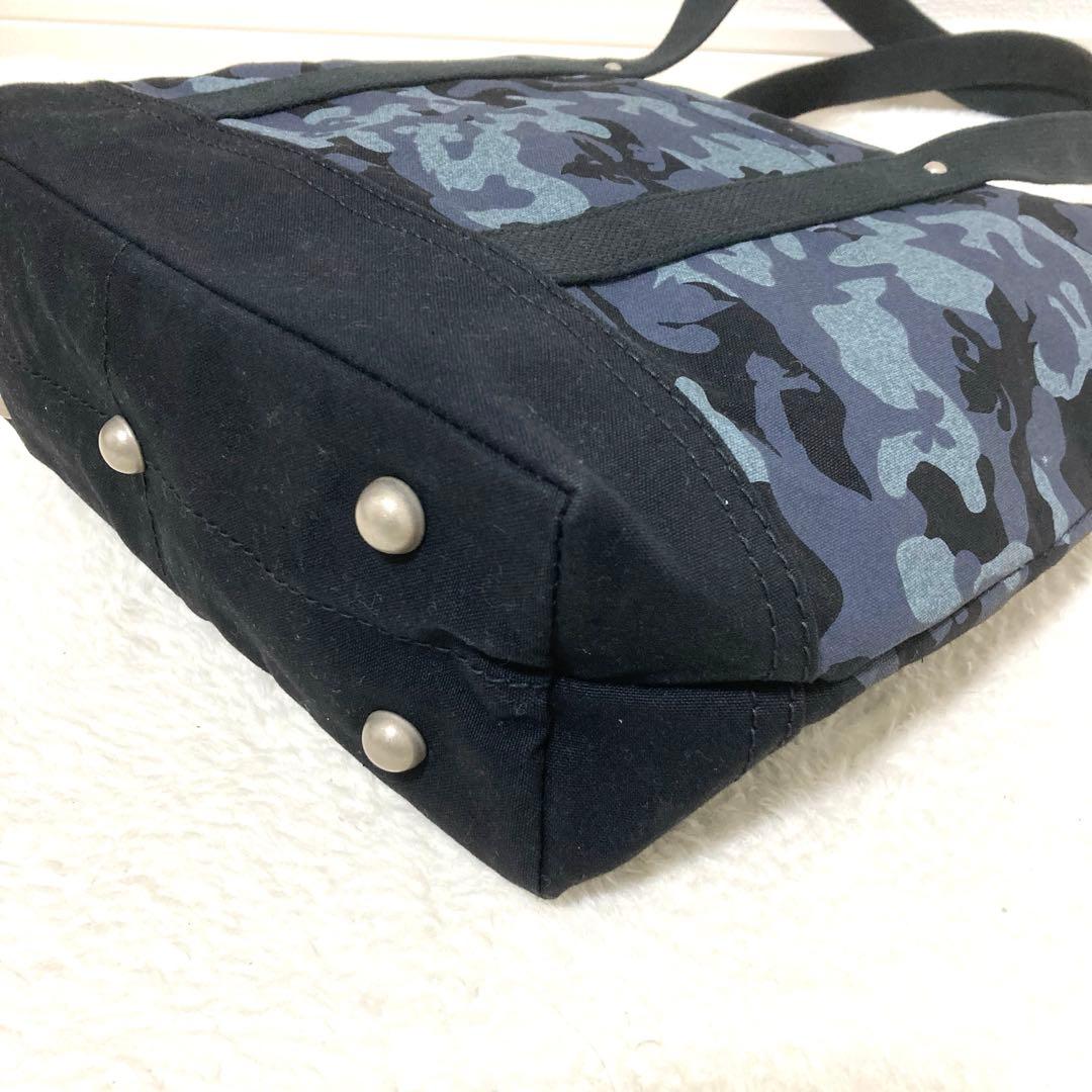 【美品】 一澤信三郎帆布 N-30 アトム 迷彩×黒　トートバッグ A4