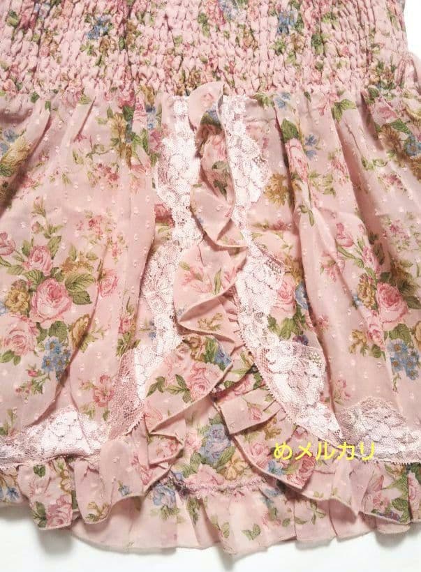 LIZ LISA リズリサ 花柄キャミソール チュニック ピンク 薔薇 リボン