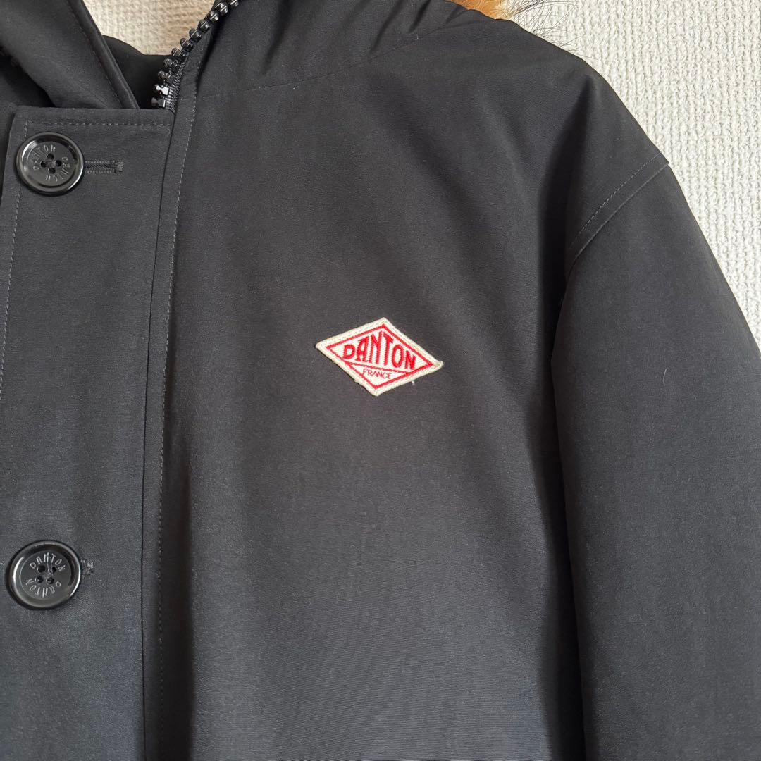 DANTON ダントン ブラック ファー付きダウンジャケット 38