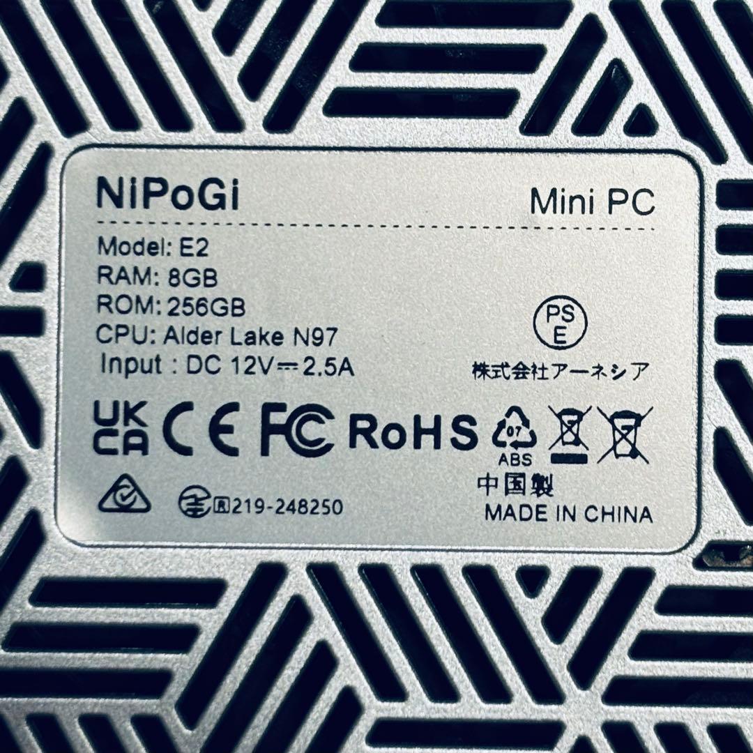 ミニPC N97 mini pc Windows11 Pro 8GB 256GB