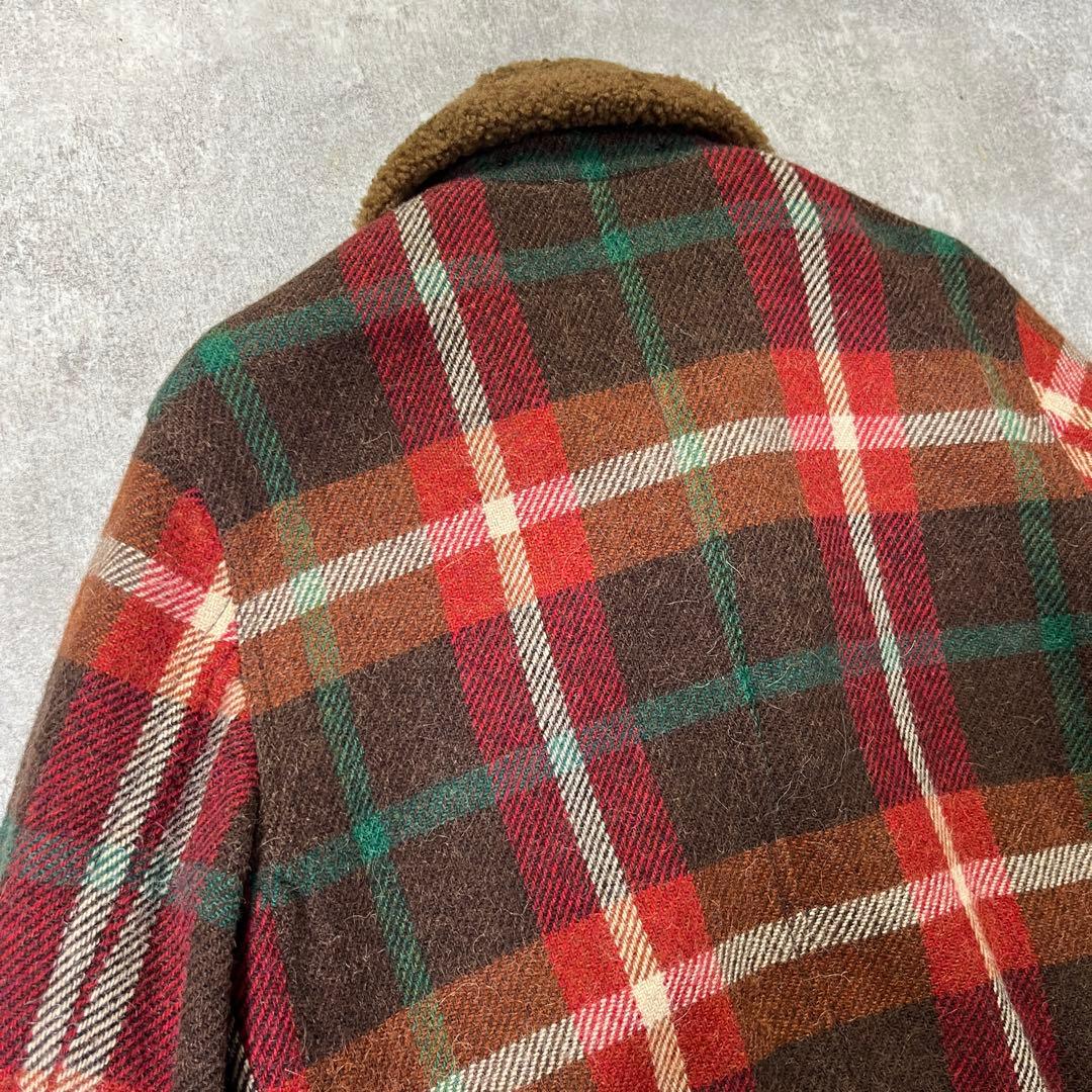 RALPH LAUREN チェックウールジャケット　M ウールアルパカ　ムートン