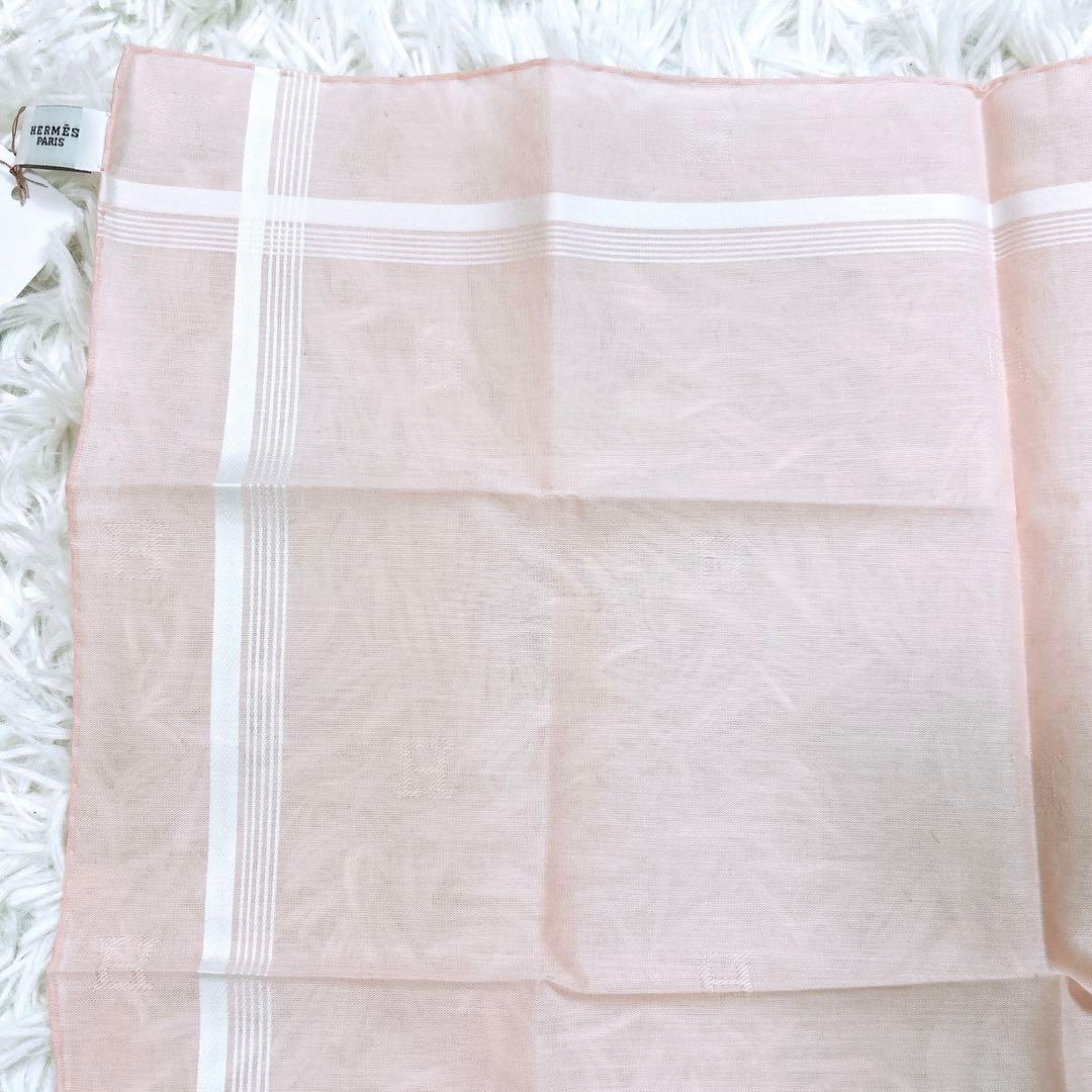 HERMES エルメス　ハンカチ　ピンク ストライプ　新品　未使用