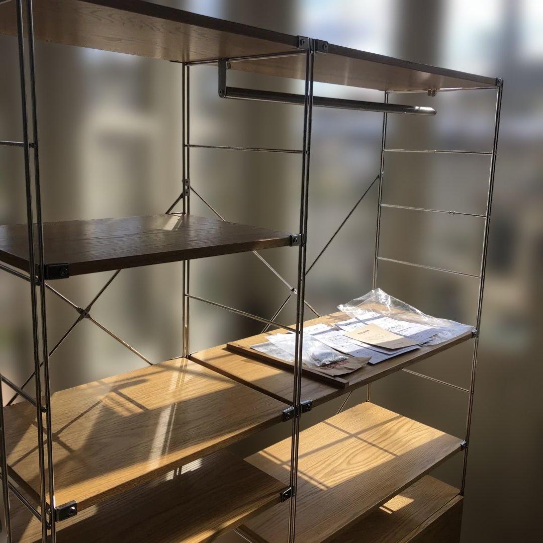 オクユキ！　無印良品 ステンレスユニットシェルフ・オーク材・引出し付