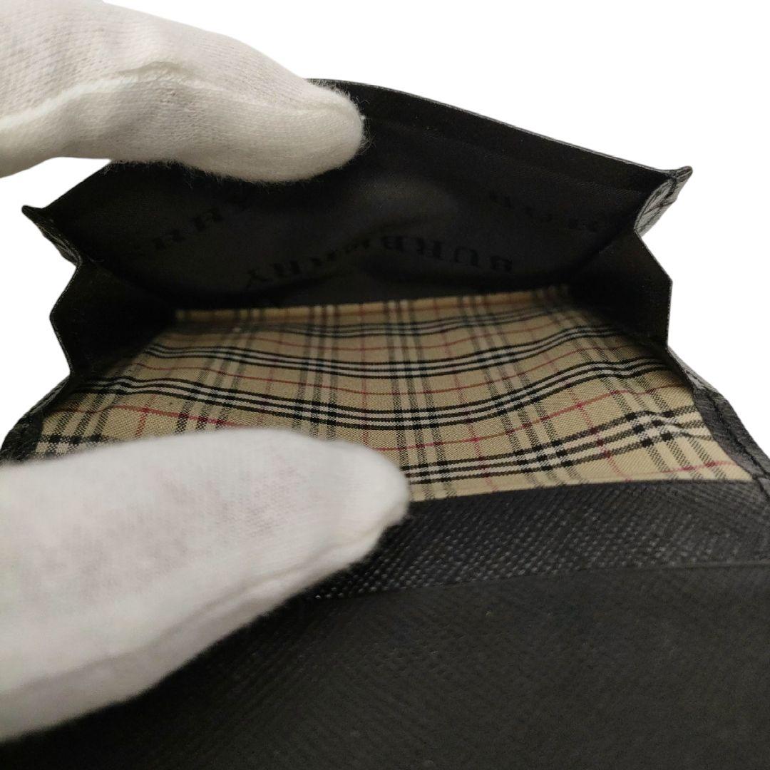 バーバリー　名刺入れ　ビジネスカードホルダー　ブラック　ノバチェック