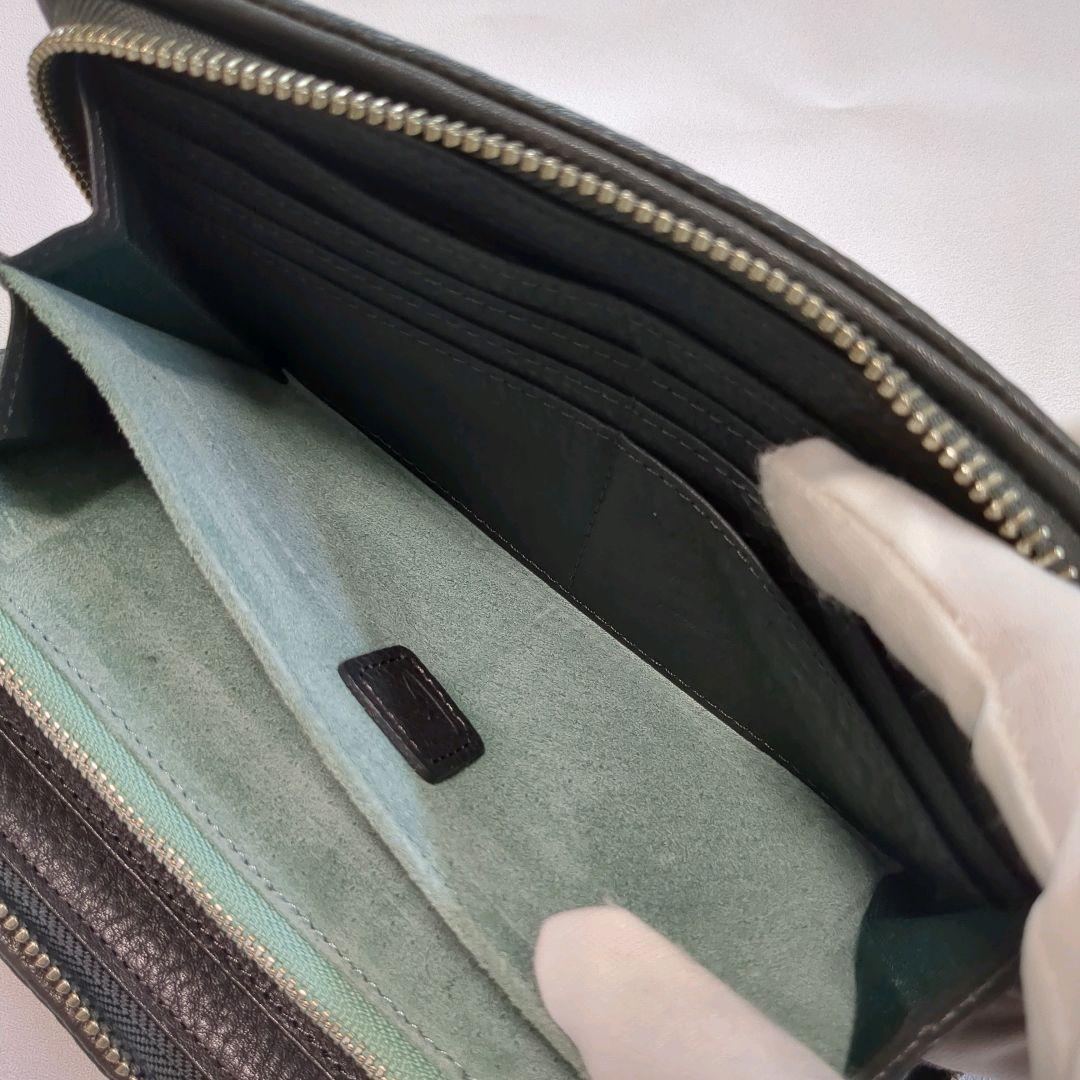 土屋鞄│トーンオイルヌメ クッションファスナー 長財布 グレー系 レザー