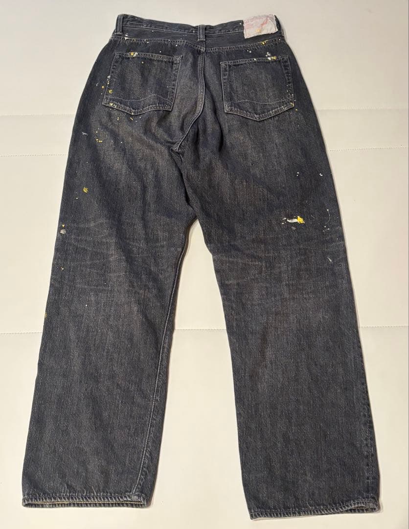 orSlow BEAMS BOY Black Monroe pants ペイント