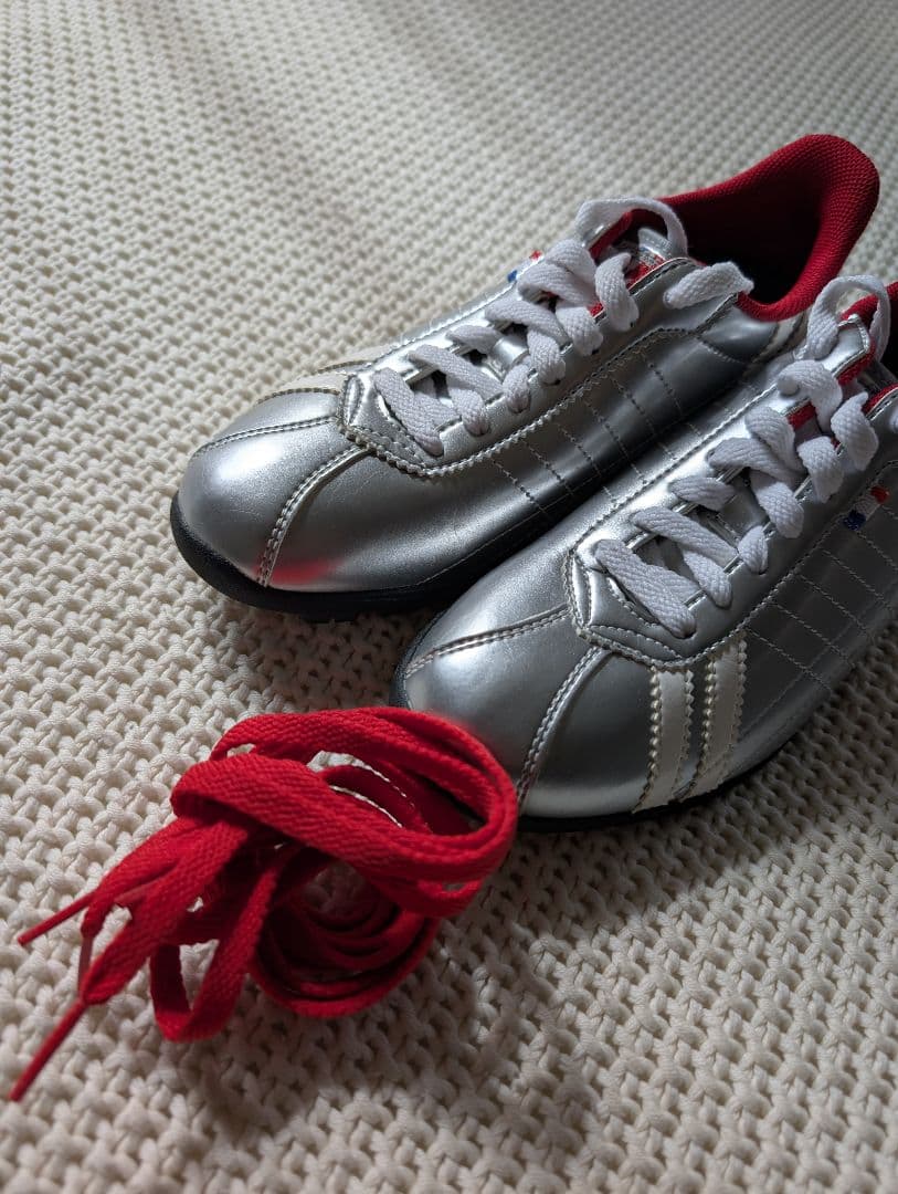 PATRICK シルバー レッド ゴルフシューズ