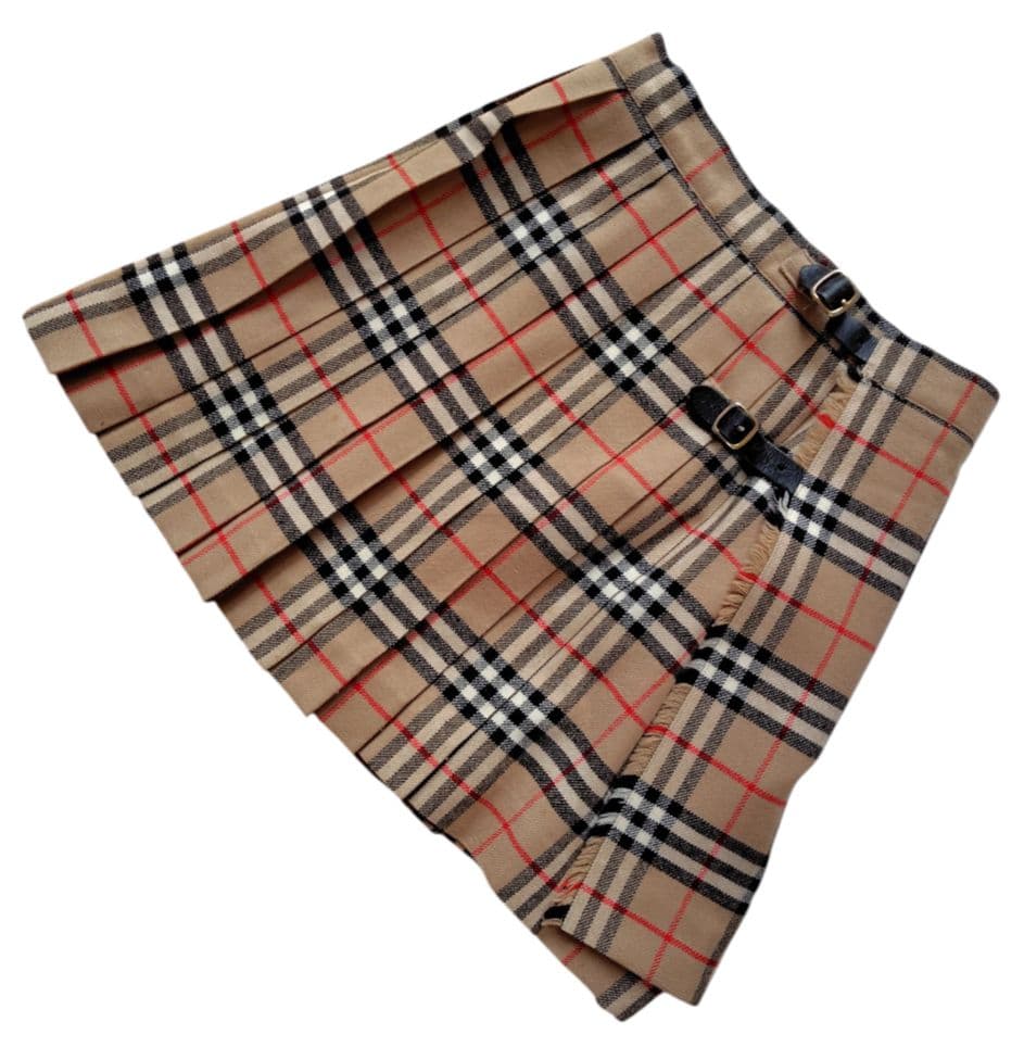 【BURBERRYS】ノバチェック プリーツスカート（巻きスカート）110A