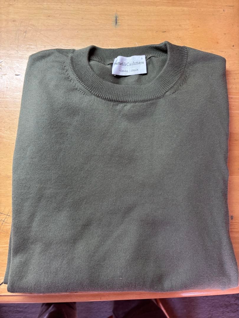Settefili Cashmere コットンニットセータ カーキ 46サイズ