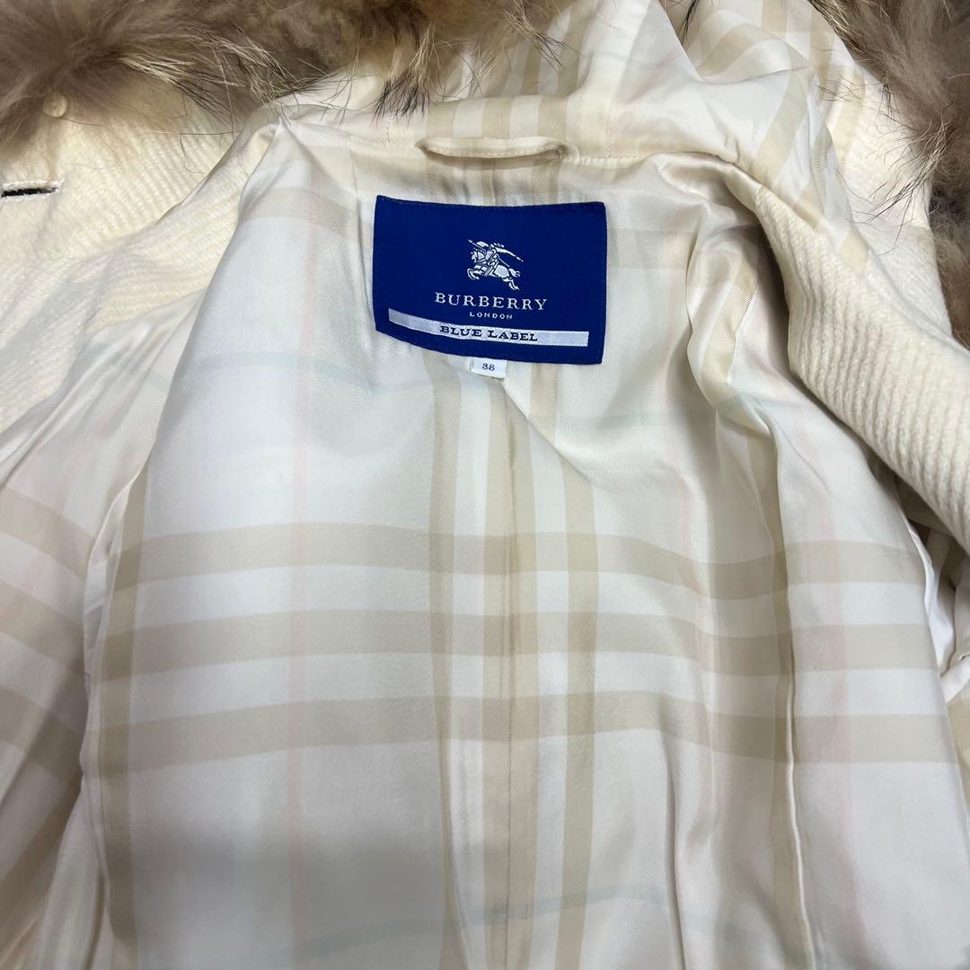 Burberryバーバリー　ダッフルコート　リアルファー　アンゴラ　ロングコート