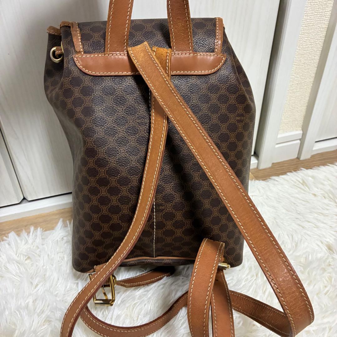 CELINE リュックサック マカダム トリンオフ PVC レザー