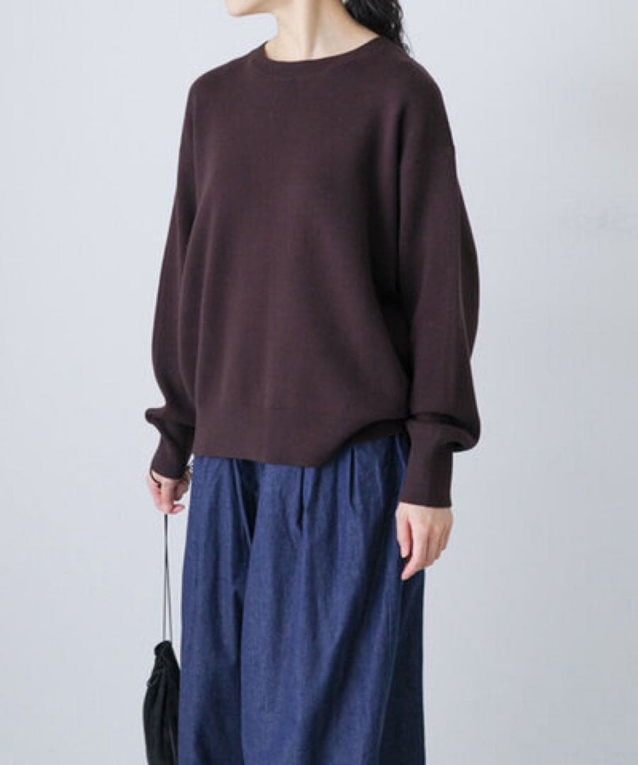 かぐれ　コットンカシミヤプルオーバー　BROWN美品