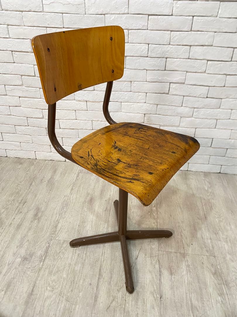 【東京都内23区配送無料】ドイツビンテージ　ハイスツール　プライウッド　チェア