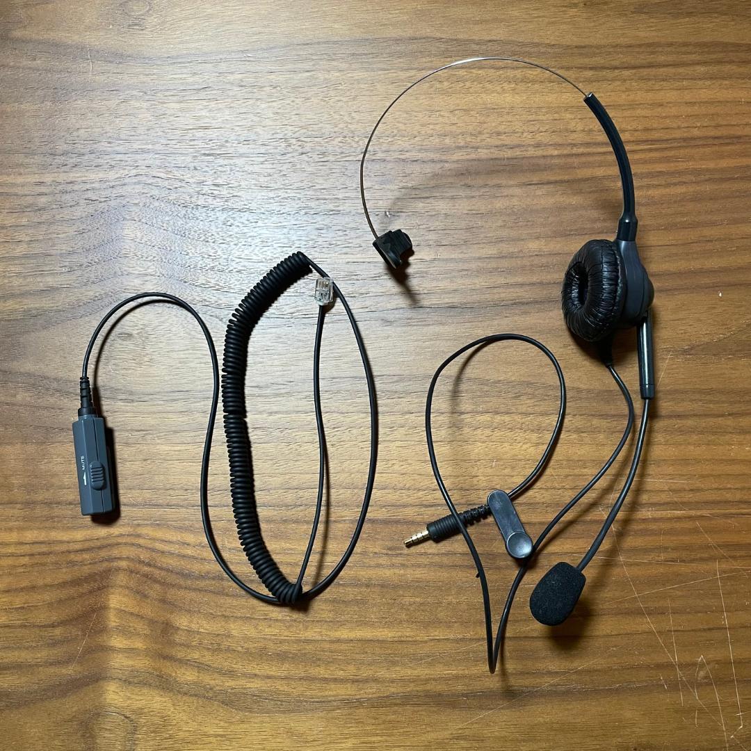 エンタープライズヘッドセット⭐片耳有線 音量調整ミュート機能 EN-M-VMC3