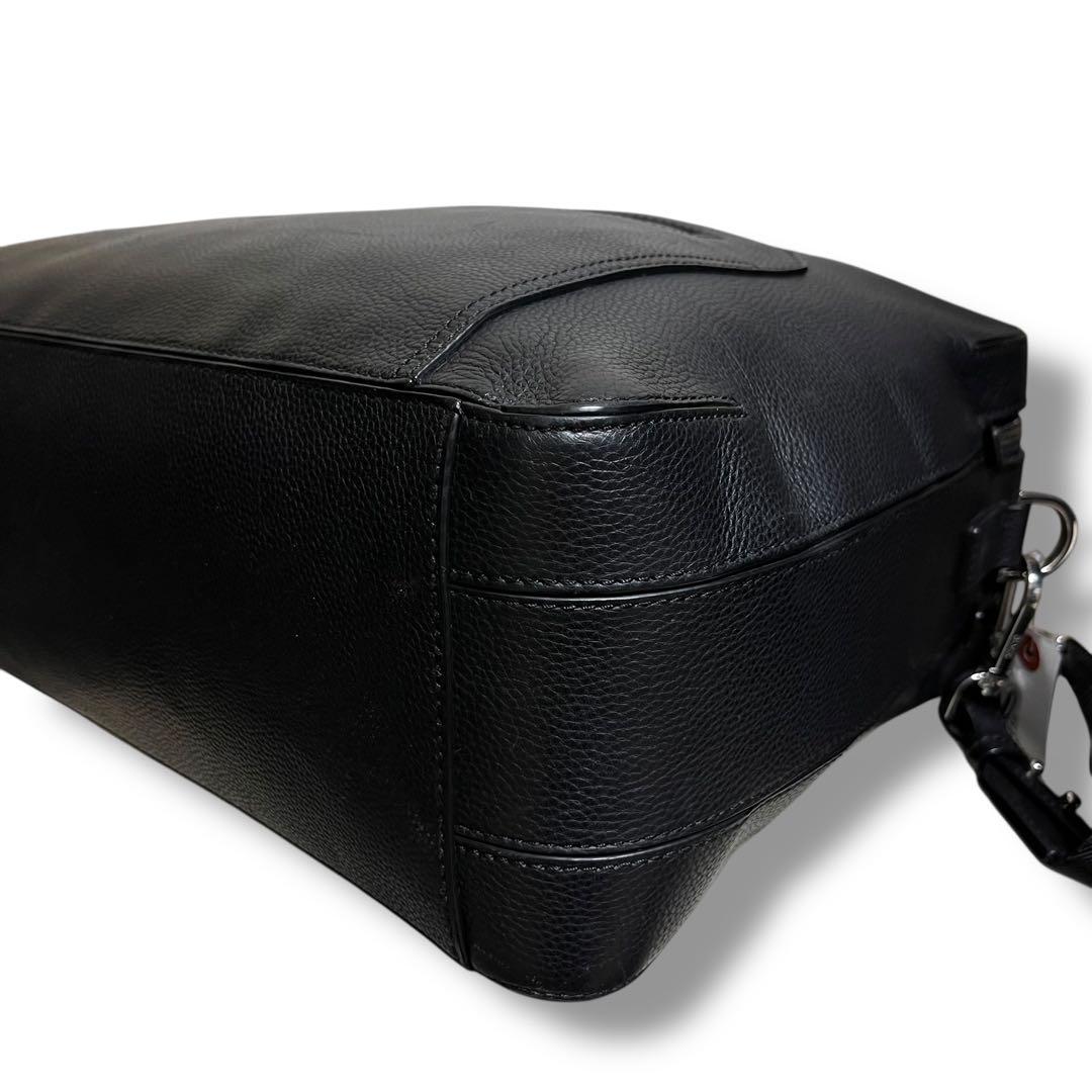 HUGO BOSS グレインレザー 2WAY ブリーフバッグ 2層