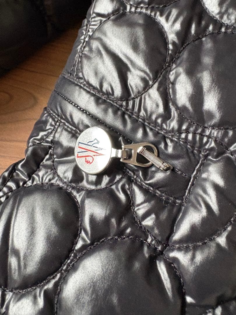 モンブラン ファー付きダウンジャケット 黒 ライダース型 貴重 MONCLER