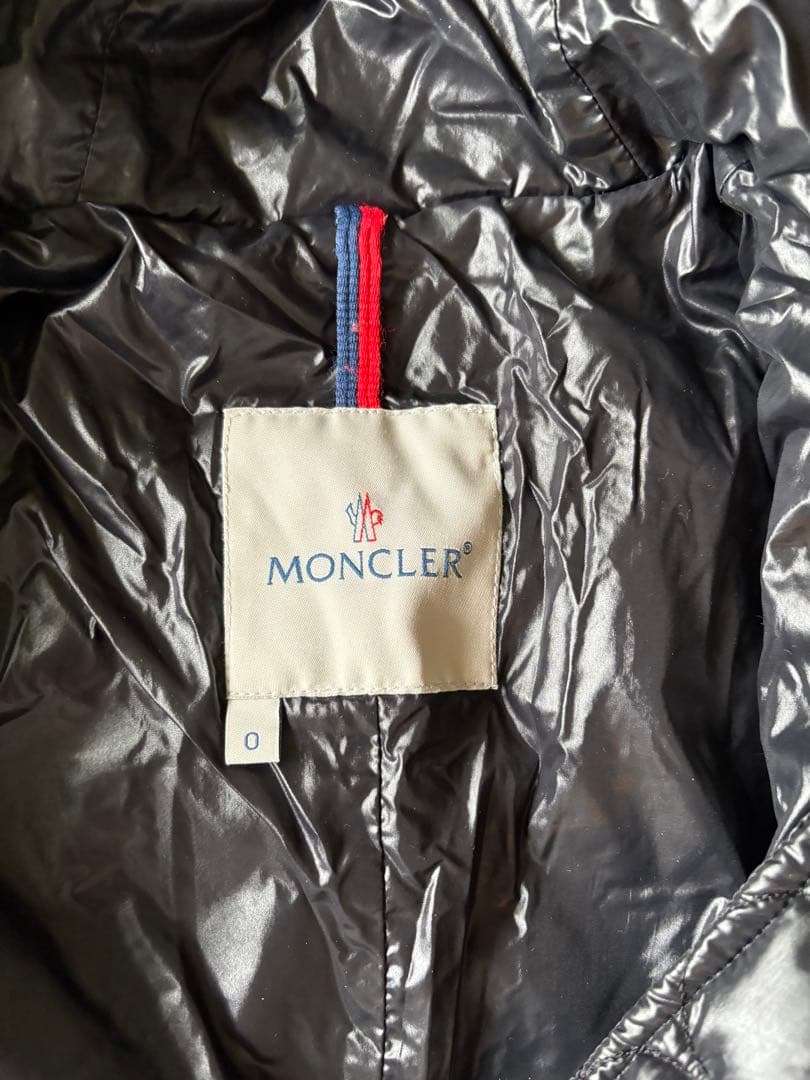 モンブラン ファー付きダウンジャケット 黒 ライダース型 貴重 MONCLER