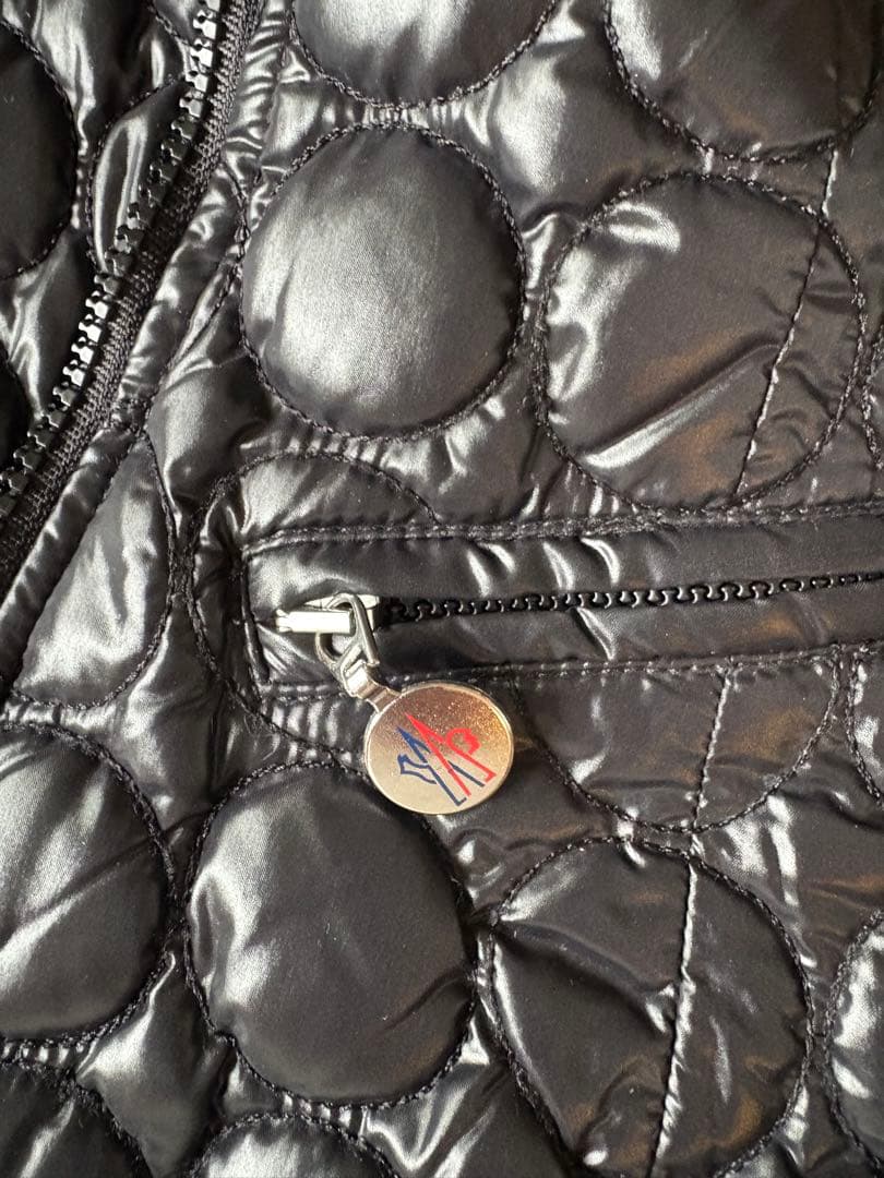 モンブラン ファー付きダウンジャケット 黒 ライダース型 貴重 MONCLER