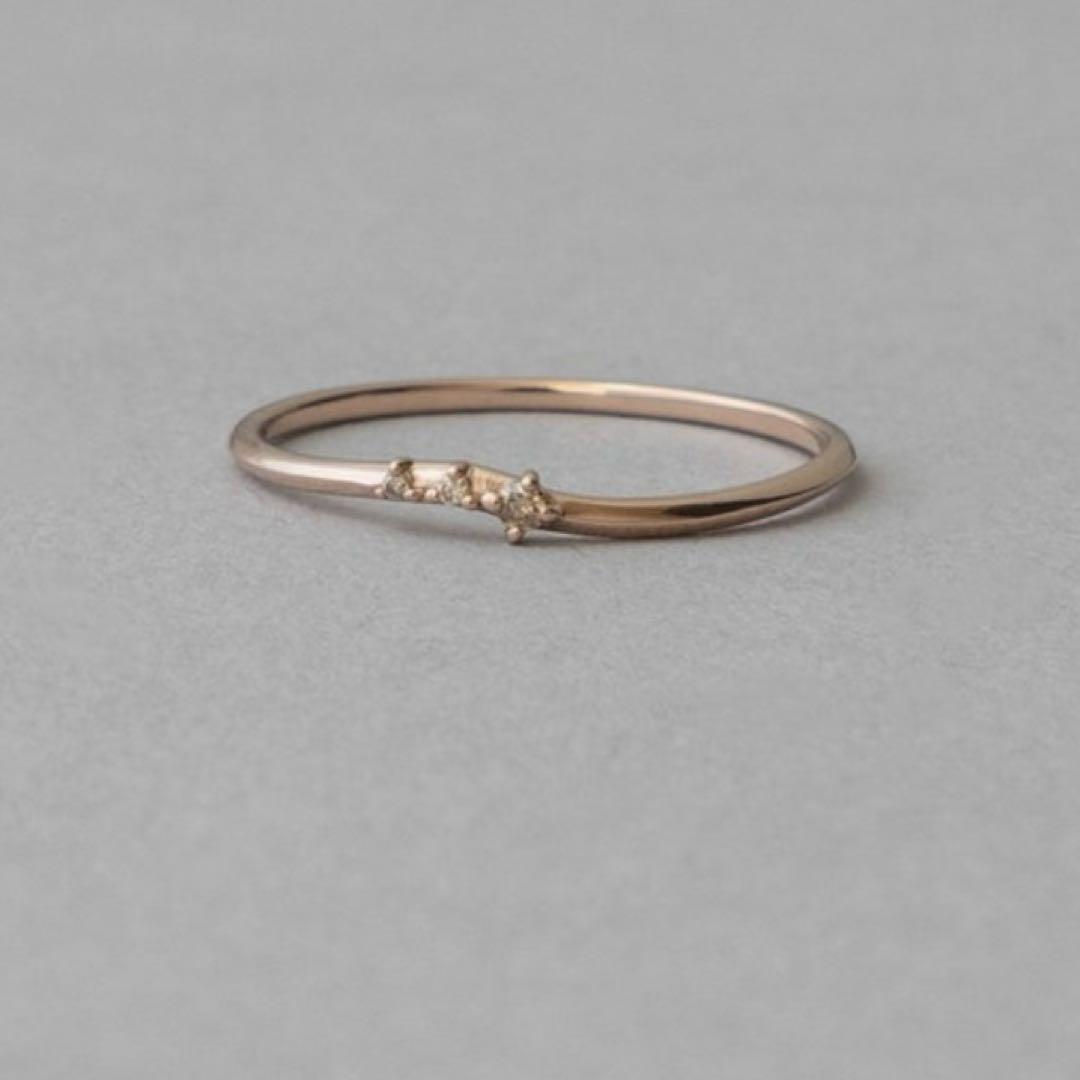 ete ♡ K10MPG レイヤード ブラウンダイヤモンド リング　7号