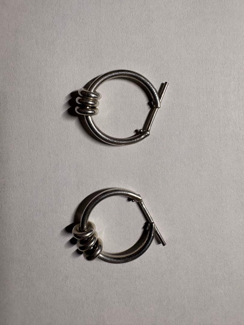 シルバー925 ハンドメイドフープピアス(両耳用)