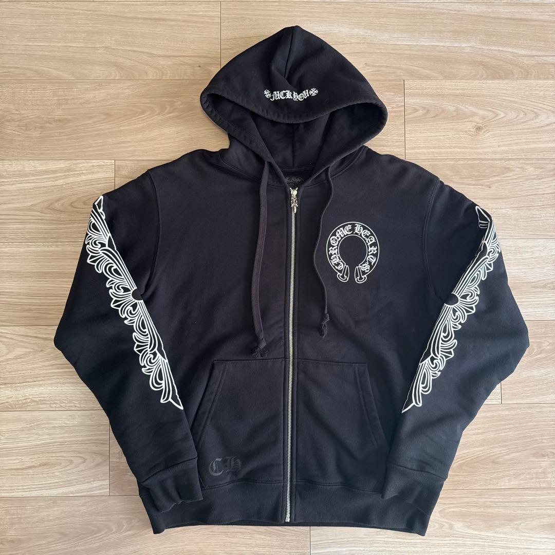 クロムハーツ サーマルフローラルクロス ホースシュー ジップアップフーディ S