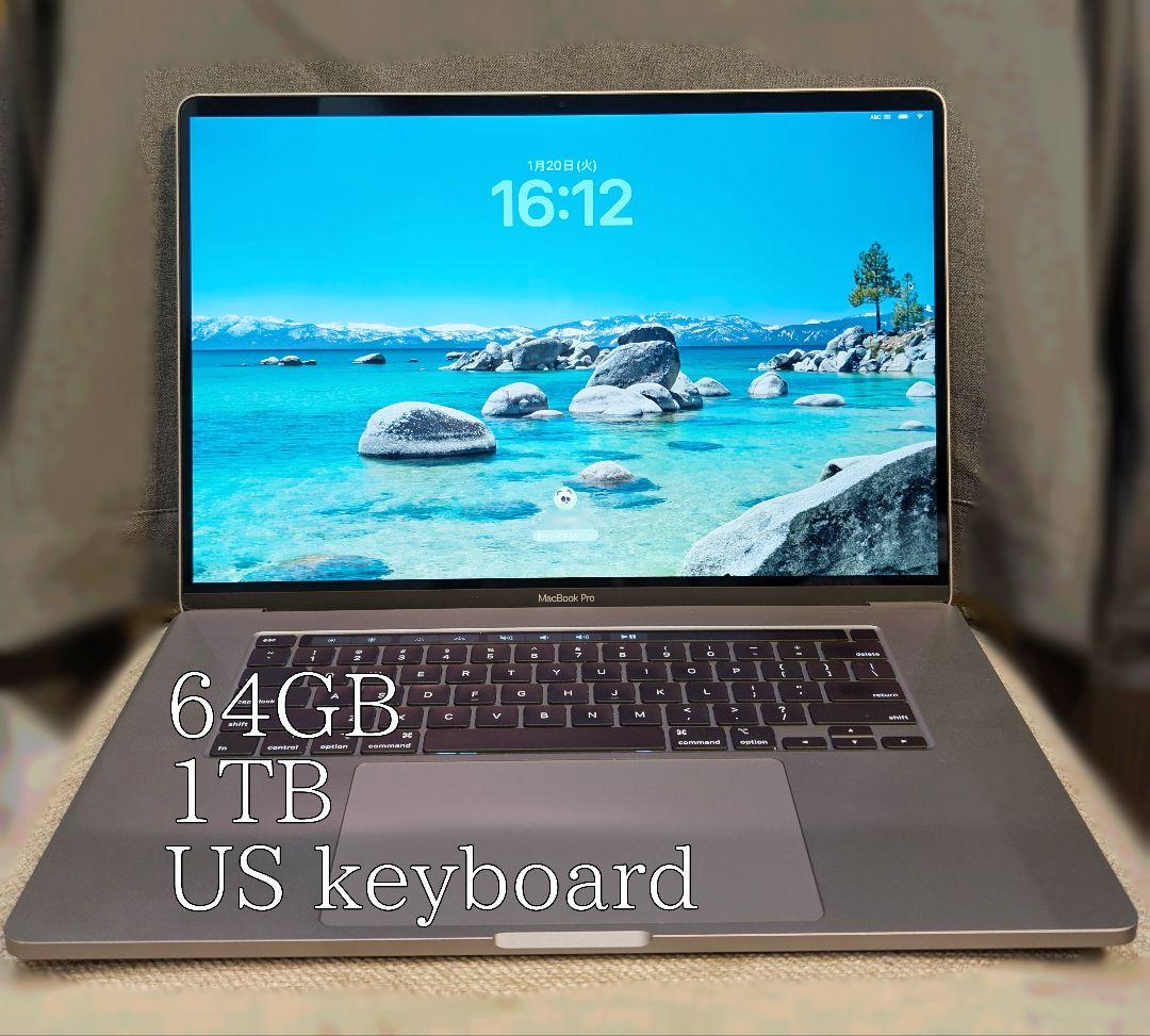 US配列 MacBook Pro2019 16インチ i9 64G 1TB