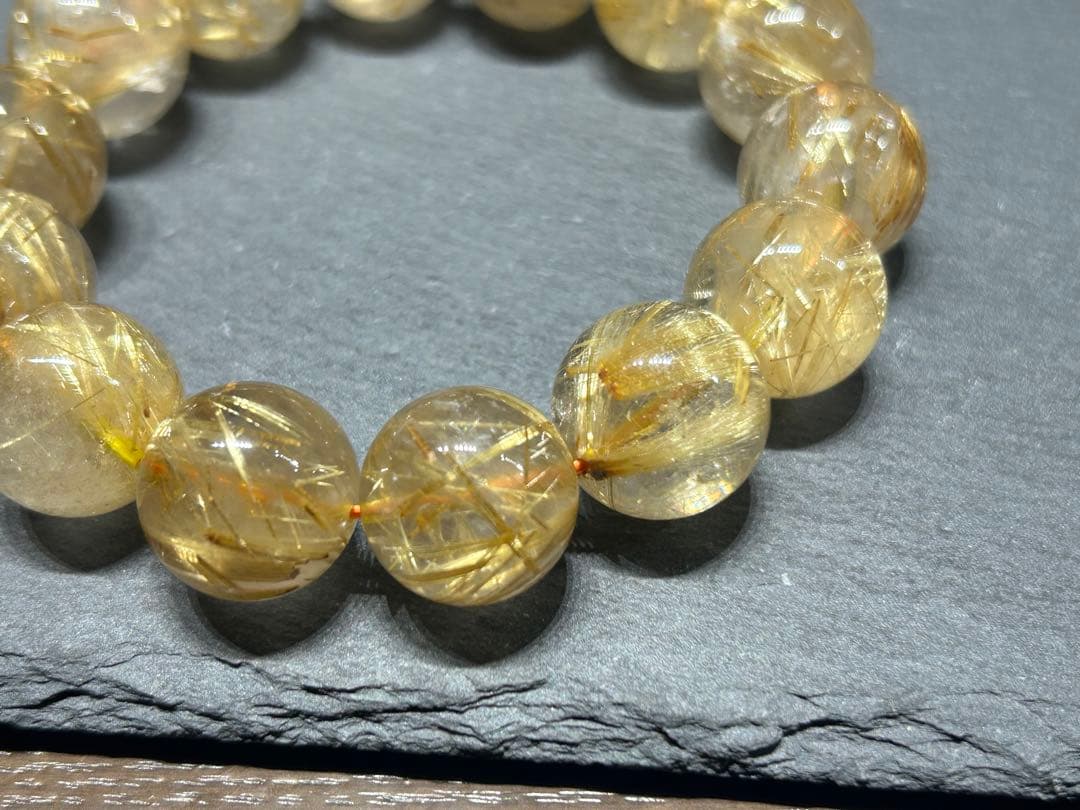 ゴールドルチルクォーツブレスレット　17mm