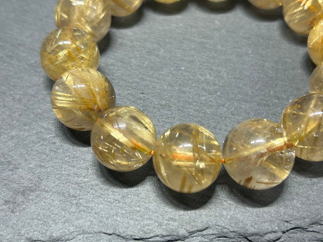 ゴールドルチルクォーツブレスレット　17mm