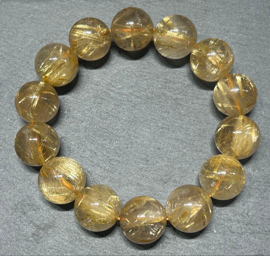 ゴールドルチルクォーツブレスレット　17mm