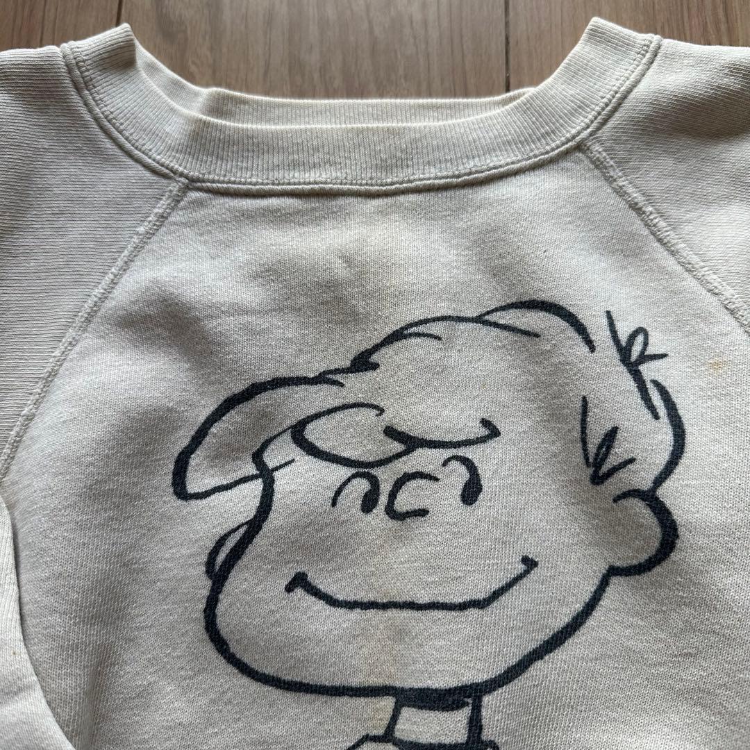 60s スプルース スヌーピー シュローダー スウェット ベージュ 両面プリント
