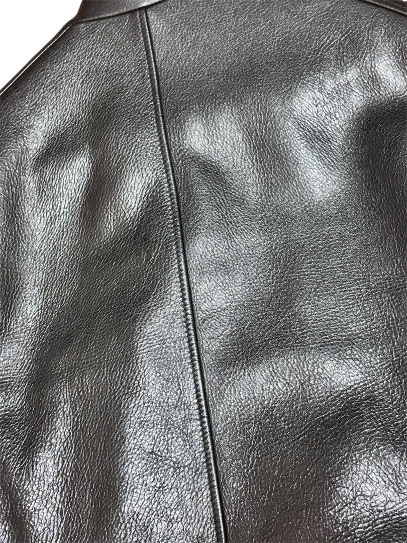 ルッフォ 最高峰フィンランドディアスキン 鹿革　ダブルライダース 44 黒