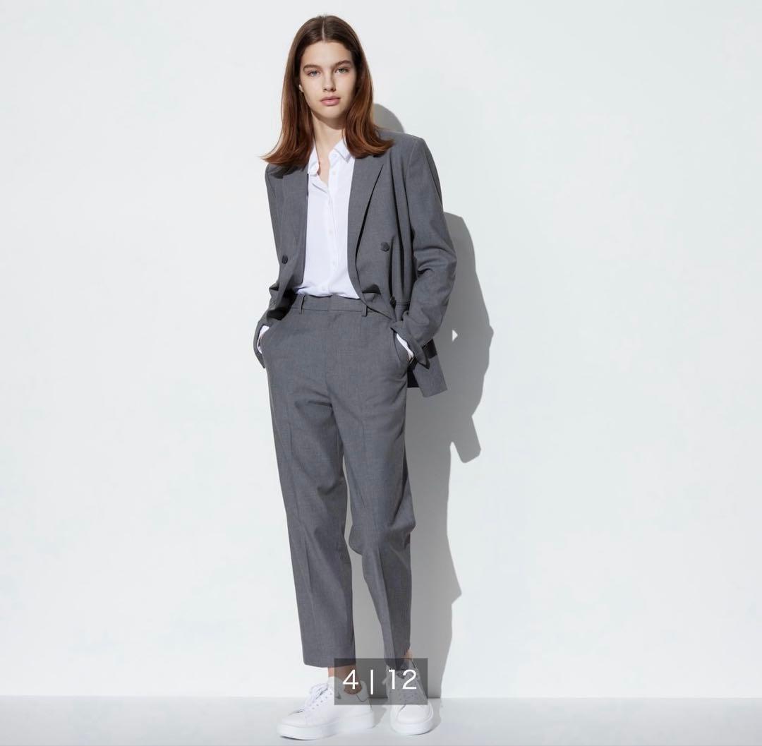 ユニクロ　ダブルジャケットM スマートアンクルパンツL セット　裾上げ済（66）