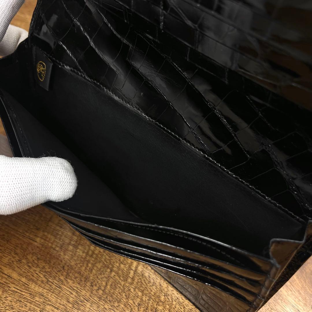 新品 JRA 定28万 最高峰 クロコダイル 極艶 無双 長財布 お札入 桐箱付