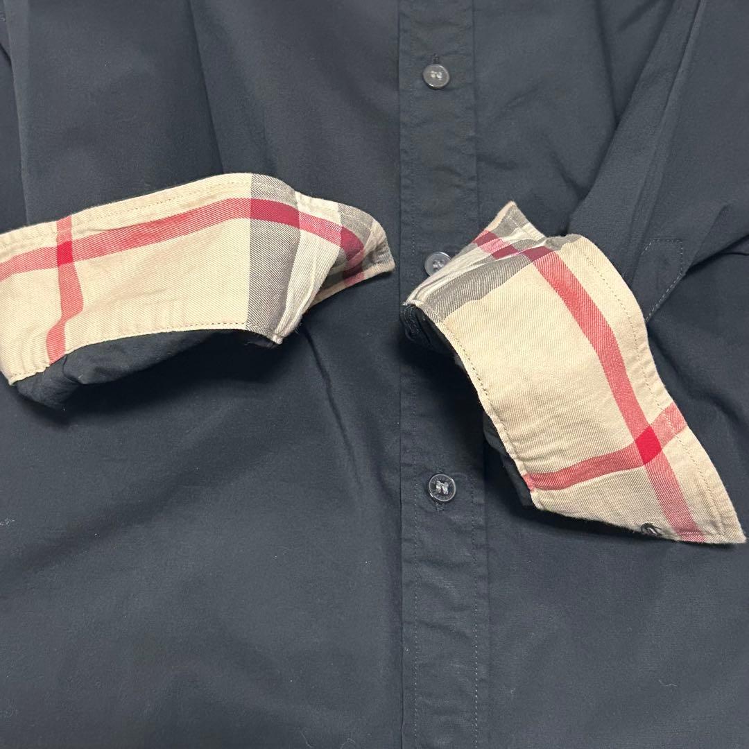 【現行タグ】 BURBERRY LONDON 長袖シャツ ブラック チェック S