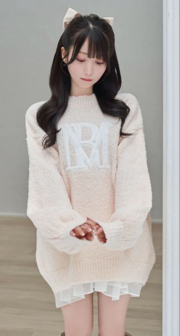 み*ー様 ロゼミューズ logo AP puffy knit