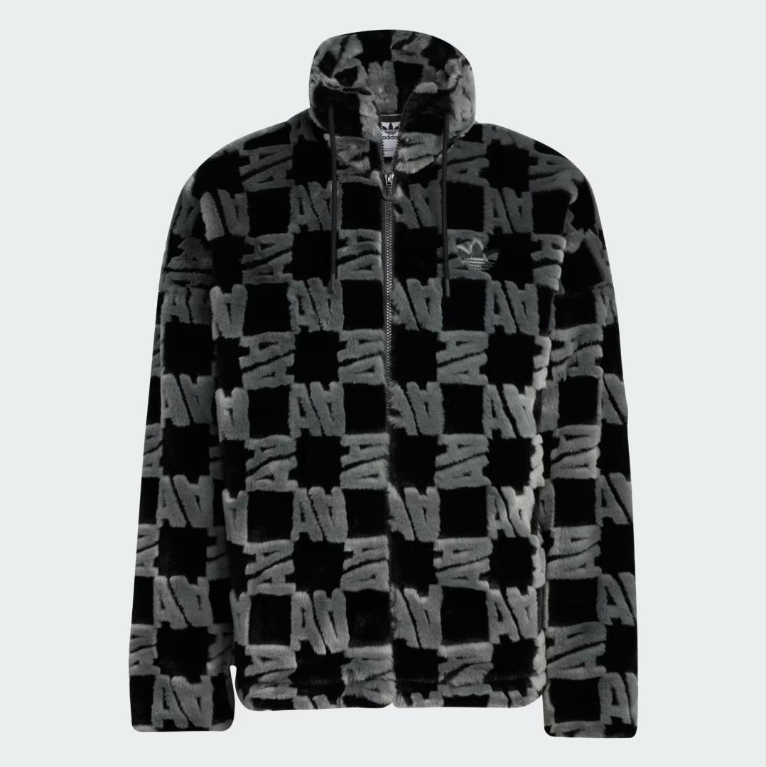 adidas Originals 総柄プリント ファージャケット メンズ 2XL
