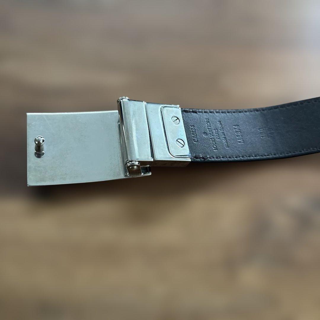 ルイヴィトン☆レザー ベルト チェッカーパターン バックル